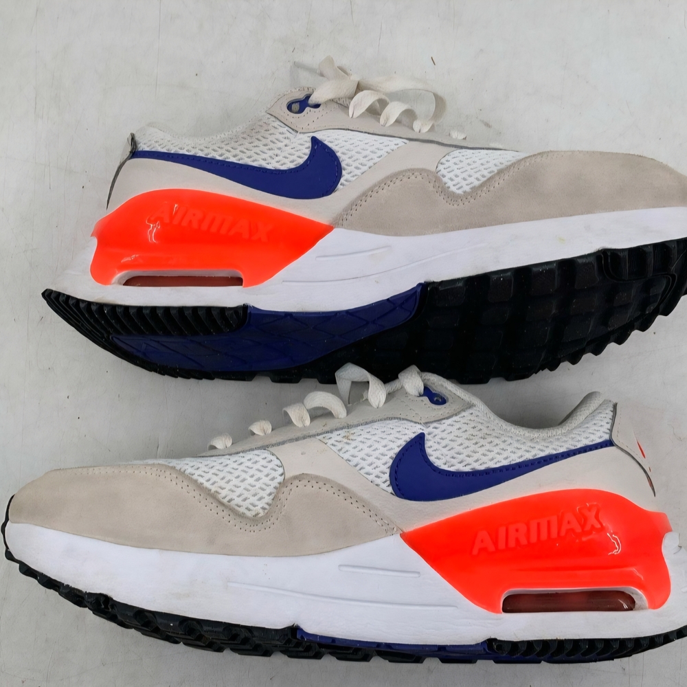 Nike Air Max Athletic Shoes - White, Blue, Orange